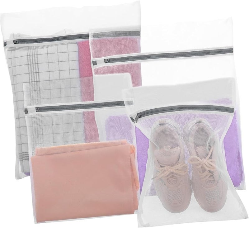 ميكينونا حقيبة غسيل شبكية ناعمة رمادية بحافظة سحاب لحماية الأقمشة الحساسة في الغسالة - Image 1